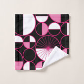 Mi-siècle Cercles modernes Moitié rose noir (Gant de toilette)