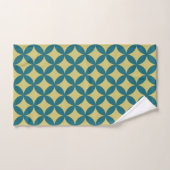 Mi-siècle Mod Géométrique Rétro Moderne Bleu Vert (Serviette à main)