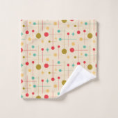 Mi-siècle Moderne Abstrait Motif 29 Crème (Gant de toilette)