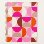 Mi-siècle Moderne Abstrait Motif rose orange<br><div class="desc">Motif moderne rétro du milieu du siècle - formes géométriques abstraites - motif minimaliste en rose,  orange,  Brown et blanc.</div>