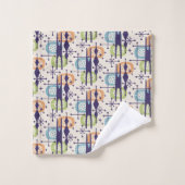 Mi-siècle moderne âge atomique Motif Abstrait (Gant de toilette)