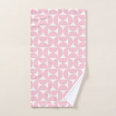 Mi-Siècle Moderne Bébé rose et blanc Motif (Serviette à main)
