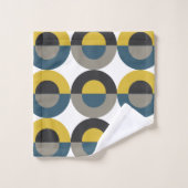 Mi-siècle moderne bleu jaune Gunmetal (Gant de toilette)