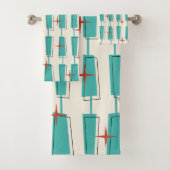 Mi-Siècle Moderne Blocs Atomique Turquoise, Crème, (En situation)