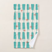Mi-Siècle Moderne Blocs Atomique Turquoise, Crème, (Serviette à main)