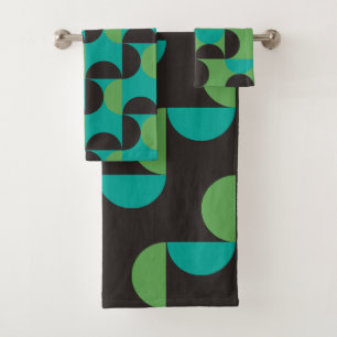 Mi-siècle Moderne Brown vert et turquoise