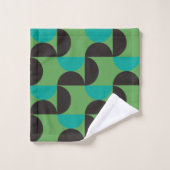 Mi-siècle Moderne Brown vert et turquoise (Gant de toilette)