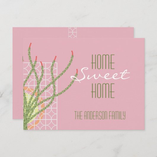 Mi-siècle moderne Cactus l Faire-part mobile (Devant / Derrière)