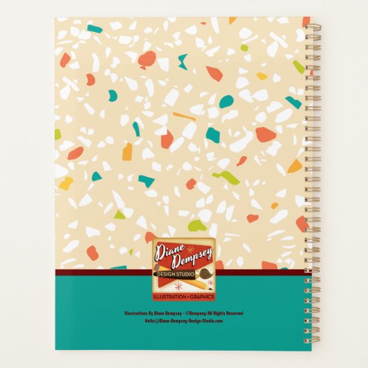 Mi-siècle Moderne Graphique Googie Calendrier Plan (Dos)