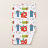 Mi-siècle moderne Noël présent & Sucre de canne (Serviette à main)