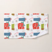 Mi-siècle moderne Noël présent & Sucre de canne (Serviette à main)