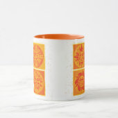 Mi-Siècle Moderne Orange Soleil Face Mug (Centre)