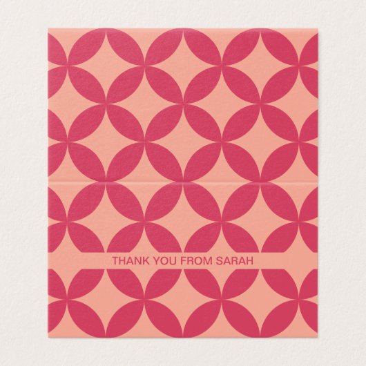 Mi-Siècle Moderne Rétro Minuscule Merci Cartes de  (Outside Unfolded)