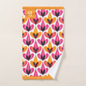 Mi-siècle Moderne RETRO Motif Floral Monogramme (Serviette à main)