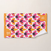 Mi-siècle Moderne RETRO Motif Floral Monogramme (Serviette à main)