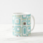 Mi-Siècle Moderne Retro Rectangles Custom Mug (Devant droit)