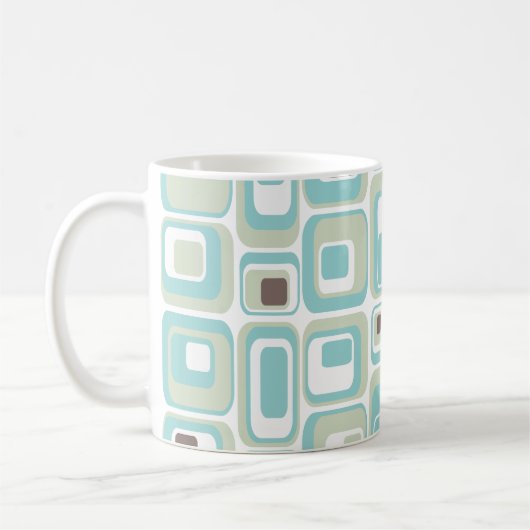 Mi-Siècle Moderne Retro Rectangles Custom Mug (Gauche)