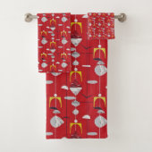 Mi-siècle moderne rétro Rouge jaune blanc atomique (En situation)