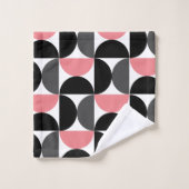 Mi-siècle moderne rose noir et blanc (Gant de toilette)