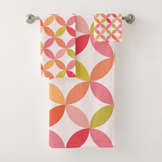 Mi-siècle moderne rose rouge orange Cercles (En situation)