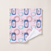 Mi-Siècle Moderne Rose Starburts Atomique Bain T (Gant de toilette)