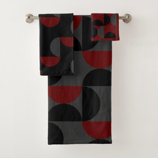 Mi-siècle moderne rouge noir et gris (En situation)