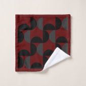 Mi-siècle moderne rouge noir et gris (Gant de toilette)