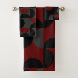 Mi-siècle moderne rouge noir et gris