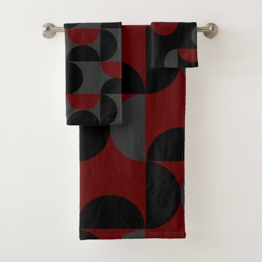 Mi-siècle moderne rouge noir et gris (En situation)