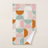 Mi-siècle moderne Sage Vert Blush Orange Motif (Serviette à main)