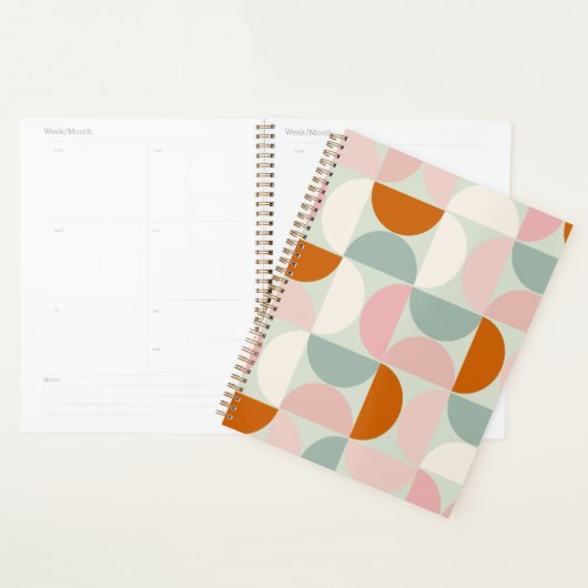 Mi-siècle moderne Sage Vert Blush Orange Motif (Devant avec enveloppe)