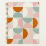 Mi-siècle moderne Sage Vert Blush Orange Motif<br><div class="desc">Motif moderne rétro du milieu du siècle - formes géométriques abstraites - minimaliste motif vert sauge,  rose vif,  orange et blanc crème.</div>