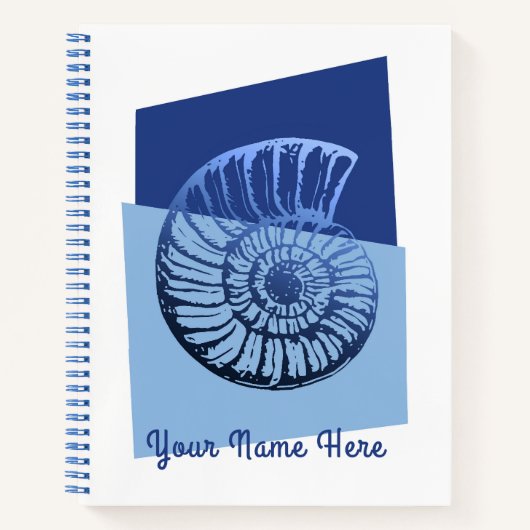 Mi-siècle moderne Spiral Shell Ocean Blue Journal (Devant)