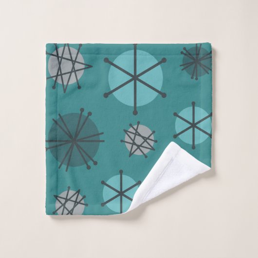 Mi-Siècle Moderne Starburks Turquoise (Gant de toilette)
