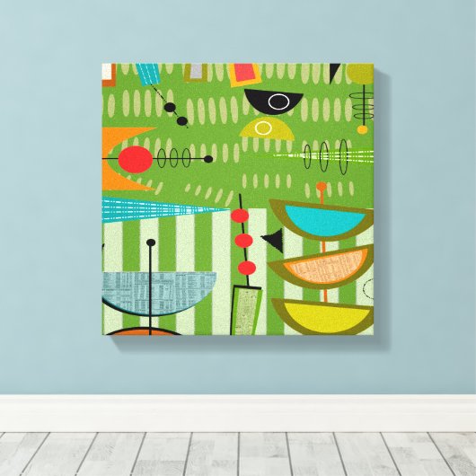 Mi-siècle moderne toile enveloppée Abstrait #18 (Insitu (Plancher de Bois))