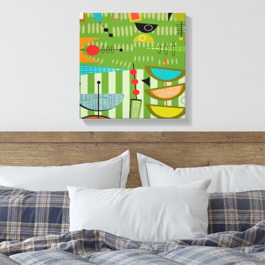 Mi-siècle moderne toile enveloppée Abstrait #18 (Insitu(Chambre))