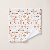 Mi-Siècle Motif d'âge atomique 36 Orange, Brown (Gant de toilette)