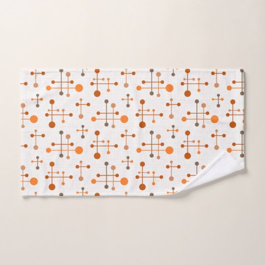 Mi-Siècle Motif d'âge atomique 36 Orange, Brown (Serviette à main)
