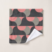 Mi-siècle Pêche moderne et gris (Gant de toilette)