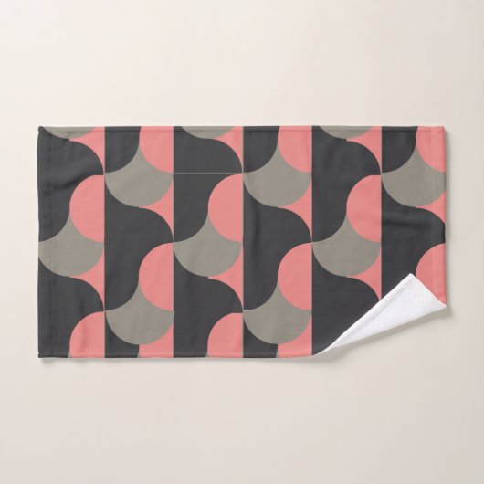 Mi-siècle Pêche moderne et gris (Serviette à main)