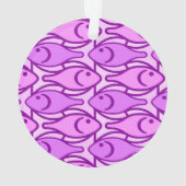 Mi-siècle Poisson moderne, orchidée et violette (dos)