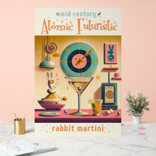 Mi-siècle Rétro atomique Futuriste Martini Rabbit