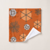 Mi-siècle Starbursts Modernes Brûlé Orange (Gant de toilette)