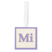 "Mi" Solfeggio Musical Baby Blokken Paars Kubus Ornament (Voorkant)
