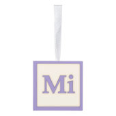 "Mi" Solfeggio Musical Baby Blokken Paars Kubus Ornament (Rechts)
