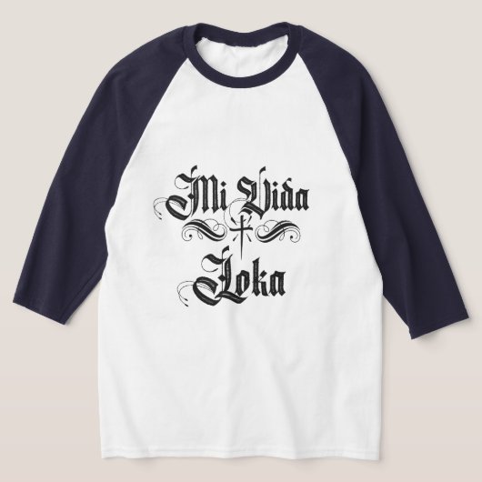 Mi Vida Loca met achternaam Honkbal T-shirt (Laagn)