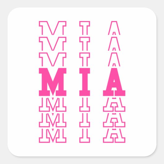Mia Aangepaste meisjesnaam Vierkante Sticker (Voorkant)