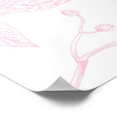 Mia | Aangepaste Roze Teddybeer Nursery Design Poster (Hoek)