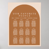 MIA Arched Boho Terracotta Bruiloft Zitkaarten Poster (Voorkant)