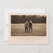 MIA Boho Burnt Oranje Flat Foto bedankt Kaart (Achterkant)